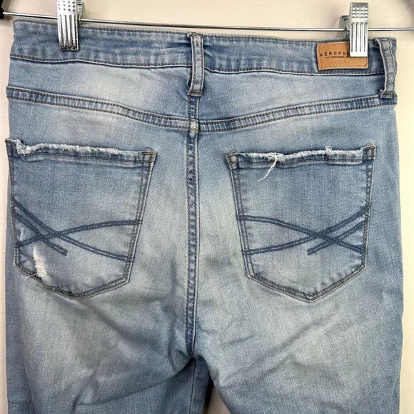 Aeropostale high wasit ankle light wash destressed jeggings raw hem 6‎ reg - Picture 5 of 12